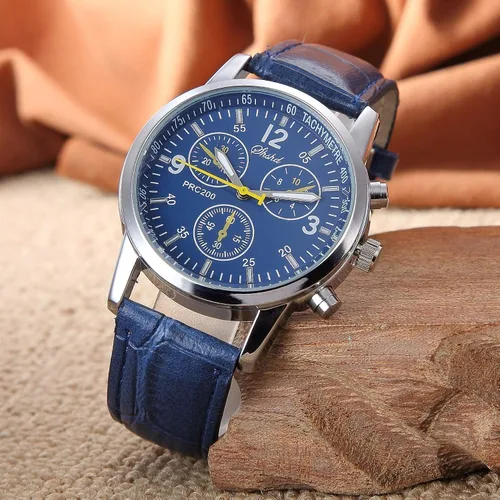 Vista 2 de Paquete de 6 relojes de cuarzo de cuero para hombre, Ginebra para niños, vestido casual, banda de pulsera, conjunto de lotes al por mayor