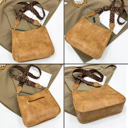 Vista 5 de Downupdown Bolsos cruzados para mujer, bolsos de diseñador con correa de hombro con estampado de leopardo