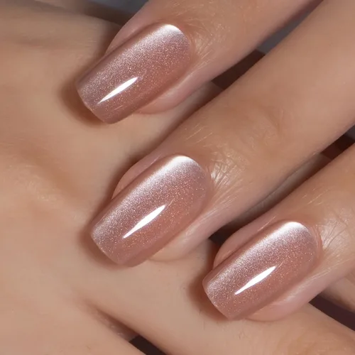 Vista 36 de CurvLife - Uñas postizas cuadradas cortas a presión, color blanco brillante Cuadrado Gradiente Blanco