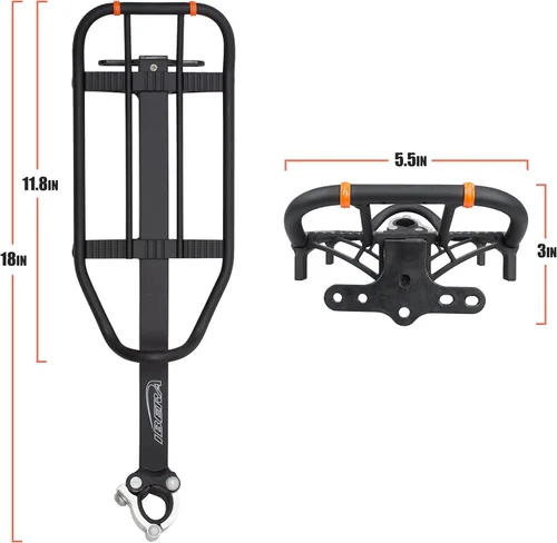 Vista 3 de Ibera Seatpost-Mounted Rear Bike Rack - Quick-Release Bike Cargo Rack for 26"/700c Frames - 22 lbs Capacity & Adjustable Length - Weather Resistant