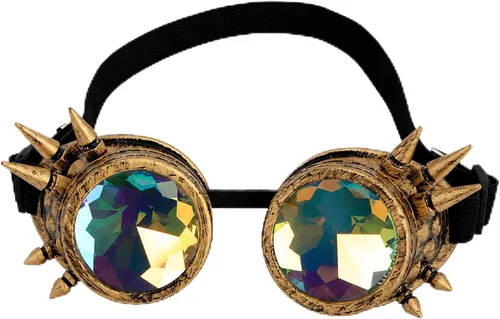 Vista 12 de Anteojos para fiesta con lentes de cristal diseño de caleidoscopio/arco iris. Entrega en 3-5 días. Crystal Lenses, Ideal for Cosplay,Rave,Costume