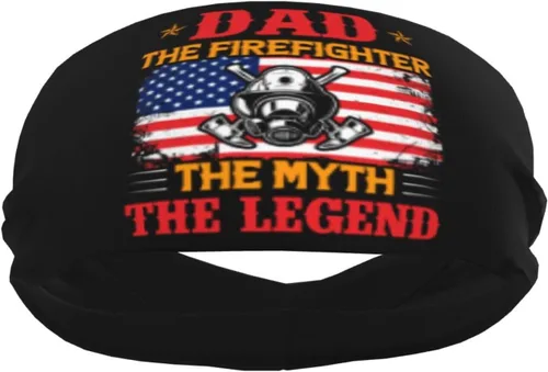 Vista 4 de Dad The Firefighter The Myth The Legend Headband for Men Women Sports Sweatband for Fitness Exercise Moisture Wicking Running Yoga Hairbands