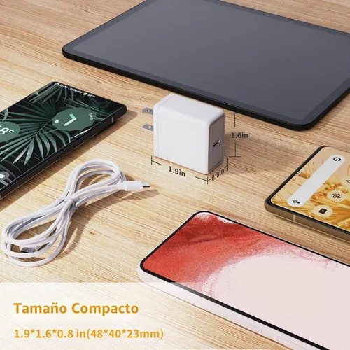 Vista 4 de Paquete de 2 cargadores rápidos USB C de 30 W con cable de carga tipo C