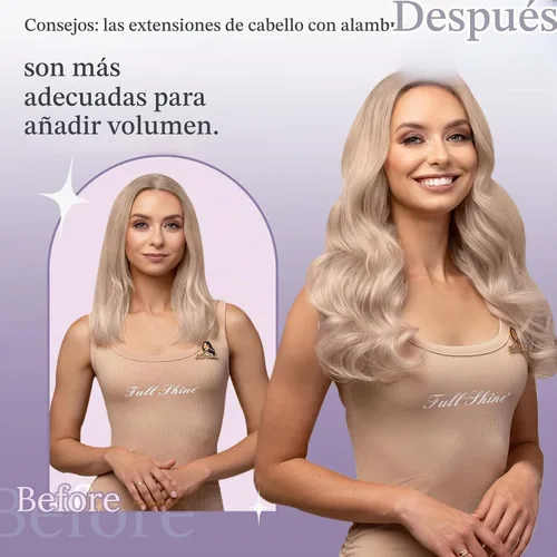 Vista 5 de Full Shine - Extensiones invisibles de cabello con alambre de 12 pulgadas