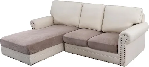Vista 145 de H.VERSAILTEX Funda de cojín elástica de terciopelo para sofá, funda de cojín de felpa para cojines de silla, protector de muebles, cojín de asiento