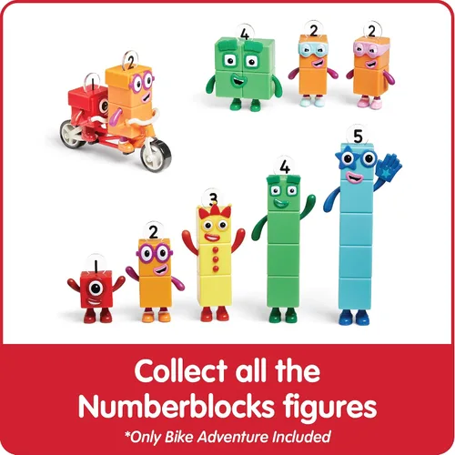 Vista 7 de hand2mind Numberblocks One and Two Bike Adventure, juego de figuras de acción de dibujos animados, figuras de juguete, juegos de vehículos