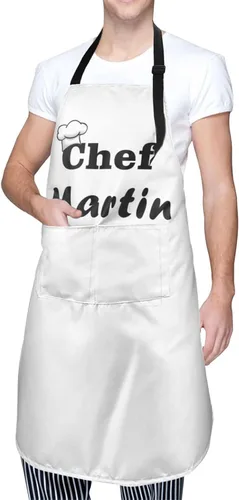 Vista 2 de Delantal de chef personalizado para mujeres y hombres con bolsillos personalizado NPhoto Picture Cooking Delantal, Style3