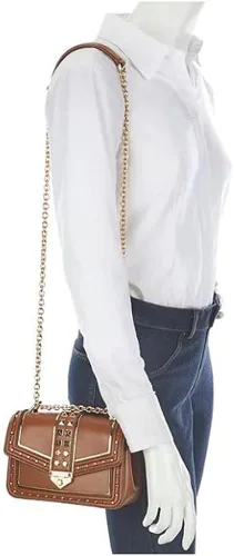 Vista 4 de MICHAEL Michael Kors Soho - Bolso de hombro de piel con marco pequeño, Equipaje, S