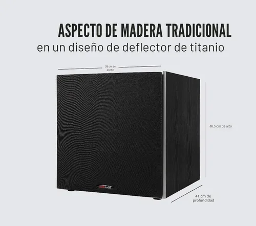Vista 4 de Polk Audio PSW10 - Subwoofer amplificado de 10 pulgadas para audio doméstico - Tecnología Power Port, hasta 100 vatios, graves potentes en diseño