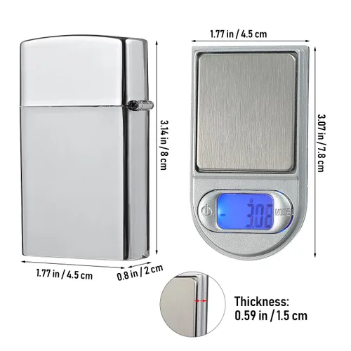 Vista 4 de IMIKEYA Mini báscula digital de bolsillo de 200/0.00 oz, báscula de joyería en forma más ligera, de acero inoxidable con batería con pantalla LCD