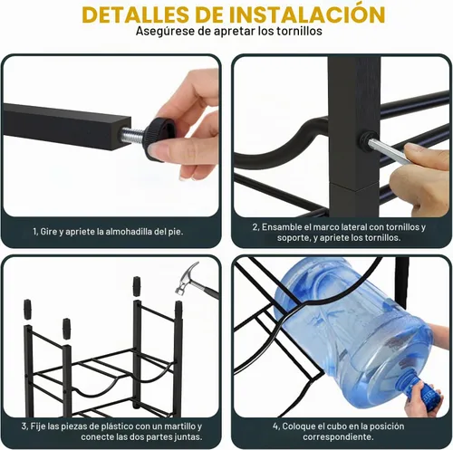 Vista 2 de Semoprus Soporte para jarra de agua de 5 galones para 6 botellas, 3 niveles