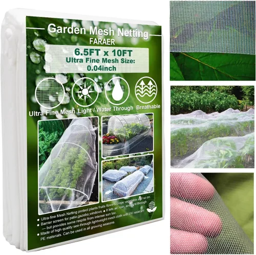 Vista 11 de Red de barrera de plagas de jardín, red de barrera de insectos de 4 x 26 pies, red ultra fina de malla gruesa para plantas vegetales, frutas