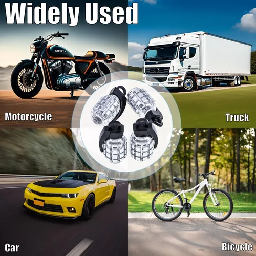 Vista 160 de 4 tapas de válvula de neumático de granada cromada, tapas de válvula de neumático de acero inoxidable para automóviles, camiones, SUV, motocicletas
