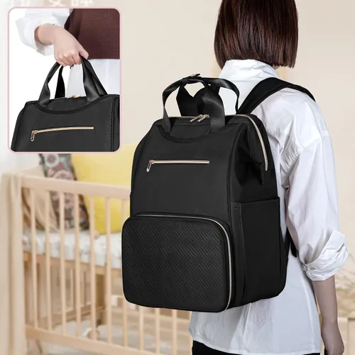 Vista 8 de Fasrom Mochila portátil para extractor de leche con enfriador y bolsa, compatible con bombas manos libres Momcozy Medela y Elvie, color negro