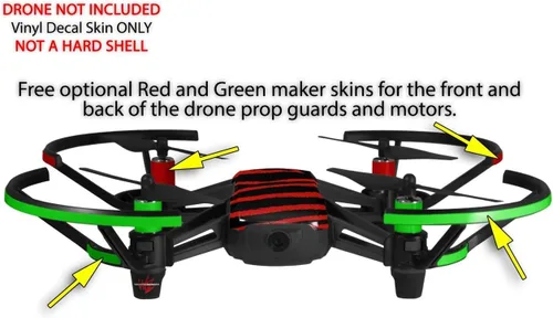Vista 3 de Pegatina para la piel, paquete de 2 unidades, para DJI Ryze Tello Drone Zebra Red DRONE, no incluida.