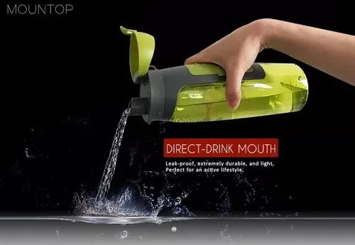 Vista 5 de 25.4 fl oz Deportes al aire libre boca ancha a prueba de fugas WALLET botella de agua (negro)