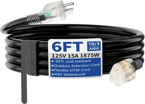 Vista 10 de Cable de extensión de 50 pies para exteriores/interiores con Amarillo