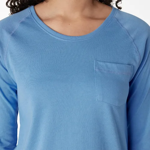 Vista 4 de Dickies Camiseta refrescante de manga larga con bolsillo para mujer Azul celeste