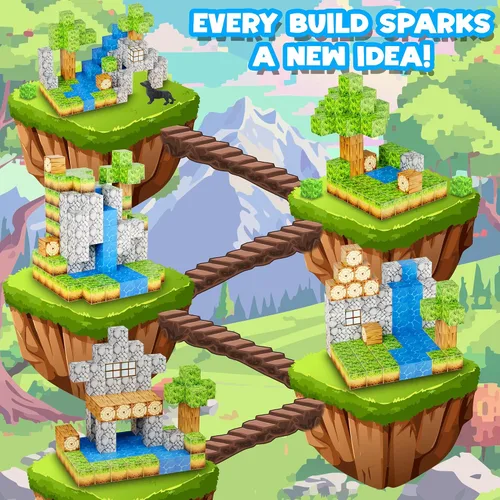 Vista 3 de Contixo Juguetes magnéticos para niños – ST1 150 piezas de azulejos magnéticos, bloques de construcción 3D, creatividad de construcción STEM