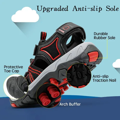 Vista 5 de VITUOFLY Sandalias para niños al aire libre senderismo deportes sandalias niñas piscina playa zapatos de verano zapatos de agua zapatillas