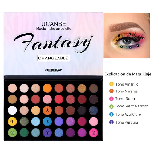 Vista 7 de UCANBE Paleta de maquillaje de ojos altamente pigmentada, paleta de sombra de ojos metálica mate brillante de larga duración, mezclable