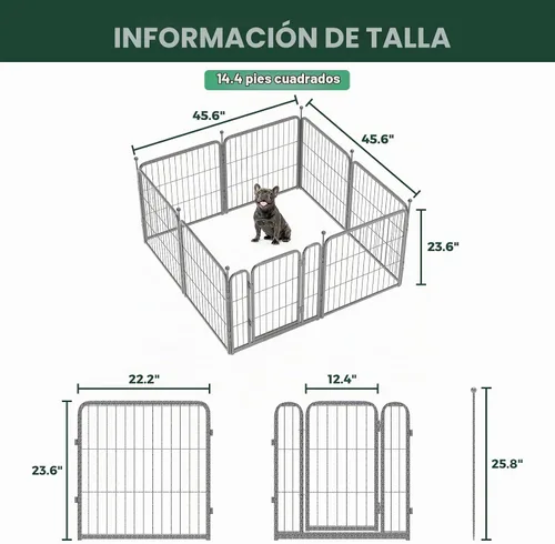 Vista 7 de FXW Aster - Corralito para perros diseñado para patio, 24 pulgadas, 8 paneles