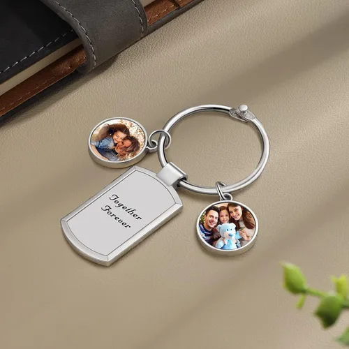 Vista 6 de Jewelstruck Llavero personalizado con regalo conmemorativo con foto personalizada, regalos para mamá, papá, parejas, mejores amigos
