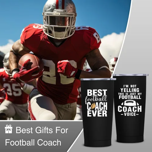 Vista 3 de Regalos de entrenador de fútbol para hombres y mujeres – El mejor entrenador de fútbol – Vaso de apreciación de entrenador, aislamiento de 20 onzas
