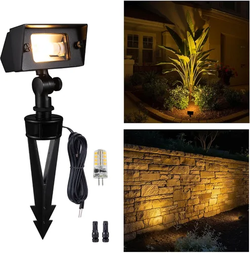 Vista 33 de Gardenreet Luz de Inundación de Latón Sólido - Iluminación de Lavado de Pared LED de Bajo Voltaje para Paisaje 12V, Impermeable IP65 para Exterior