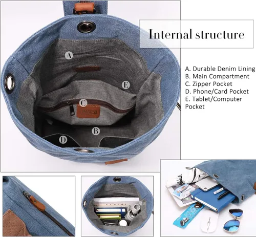 Vista 3 de KL928 Sling Bag - Small Crossbody Backpack Shoulder Casual Daypack Multipurpose Rucksack for Men Women