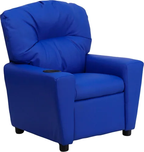 Vista 21 de Flash Furniture Chandler LeatherSoft - Silla reclinable para niños con portavasos y reclinable de seguridad, silla reclinable contemporánea