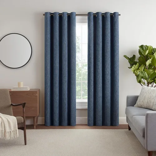 Vista 14 de Eclipse Décor Quinn - Cortina opaca 100 % sólida, con textura, absolutamente cero para privacidad, perfecta como cortinas de sala de estar