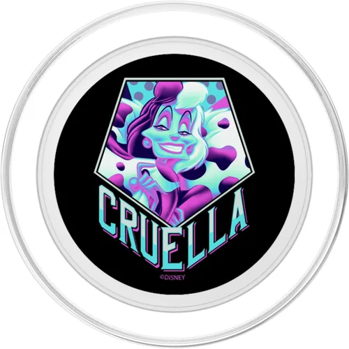 Vista 2 de Disney Villains Cruella Neon Portrait PopSockets MagSafe PopGrip para iPhone