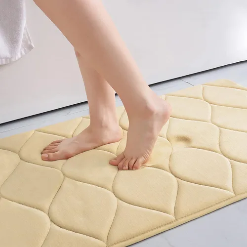 Vista 23 de Colorxy - Alfombra de baño de espuma viscoelástica, ultrasuave y antideslizante, absorbe el agua, lavable a máquina, tapete para suelos de ducha