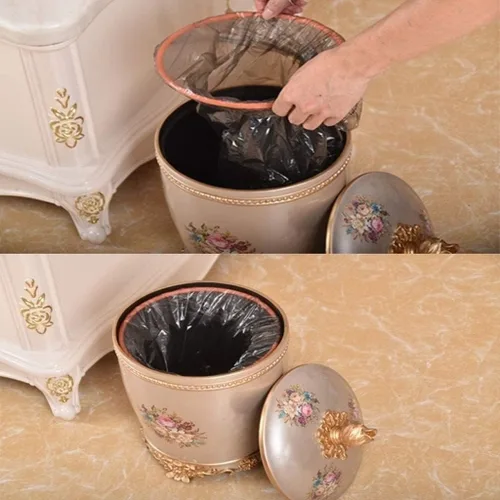 Vista 3 de Garbage Cans Garbage Cans, Trash Can with Lid European Resin Storage Bucket Creative Home Decoration for Home Office Waste Baskets Basket