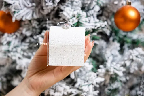 Vista 4 de Juego de 2 adornos de papel higiénico y papel higiénico de vidrio soplado para árbol de Navidad
