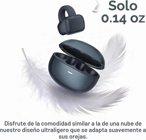 Vista 2 de Auriculares inalámbricos Bluetooth de oreja abierta, con clip, cómodos para todos los oídos, auriculares ENC con cancelación de ruido con tiempo