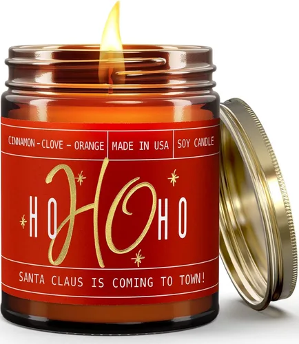 Vista 12 de Vela de bálsamo, velas de Navidad perfumadas – Vela de soja 'bálsamo + cedro', con abeto bálsamo, cedro y cítricos - Infundida con aceites
