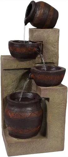 Vista 10 de Sunnydaze - Fuente de agua solar de 30 pulgadas con luz LED