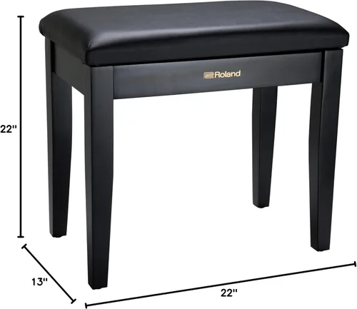 Vista 3 de Roland PB1 - Banco de piano con compartimento de almacenamiento, paquete negro con pedal de sostenimiento