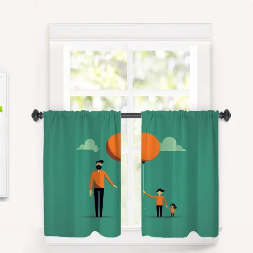 Vista 230 de Cortinas opacas de poliéster multicapa para cafetería, con diseño de diamantes, 2 unidades, 26 x 24 pulgadas
