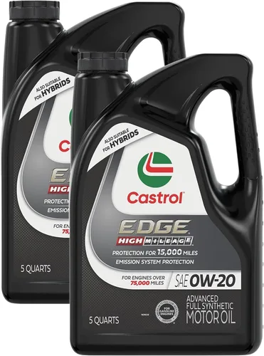 Vista 16 de Castrol EDGE High Mileage 0W-20 Advanced - Aceite de motor sintético completo, 1 cuarto de galón, paquete de 6