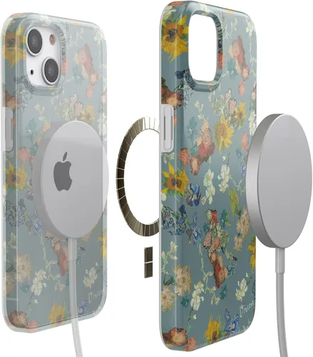 Vista 5 de Casely Funda para iPhone 13 Flores de Van Gogh El 50 aniversario del Museo Van Gogh Compatible con MagSafe