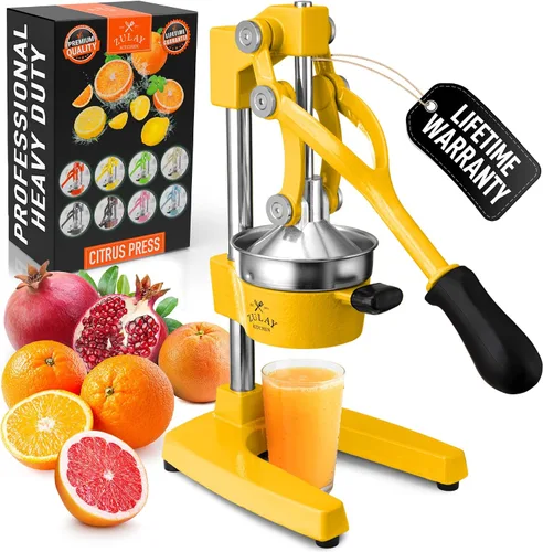 Vista 15 de Zulay Kitchen Puplerizer Exprimidor de hierro fundido 9 en 1, exprimidor manual de servicio pesado fácil de limpiar con accesorio prensatelas