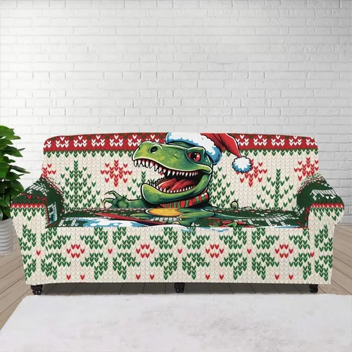 Vista 74 de Funda de sofá con diseño de árbol de bandera estadounidense para sofás y sofás, decoración navideña, funda antideslizante para sofá de 1 cojín