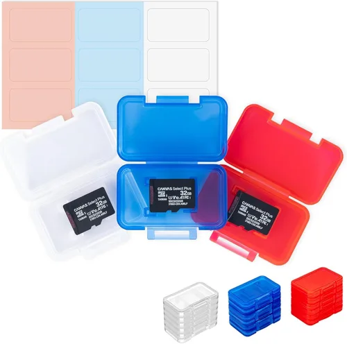 Vista 13 de Funda para tarjetas SD de 36 ranuras con 36 fundas individuales de plástico transparente para 36 tarjetas SD SDXC SDHC, resistente al agua