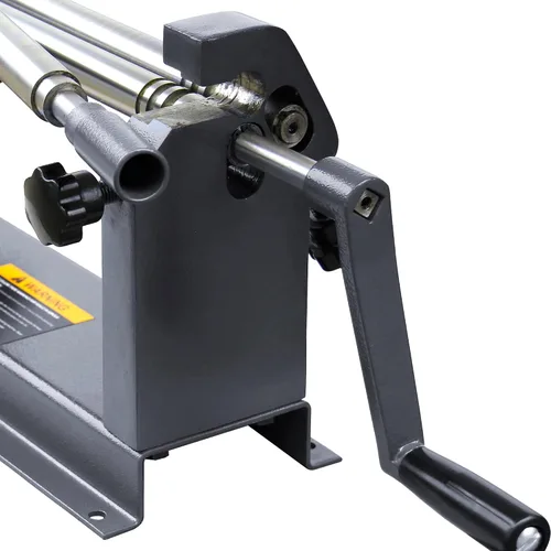 Vista 7 de KAKA INDUSTRIAL Máquina de rollo deslizante, 12 pulgadas de ancho de 22 Ga. (0.03 pulgadas) de capacidad de acero grueso, rodillo de chapa manual