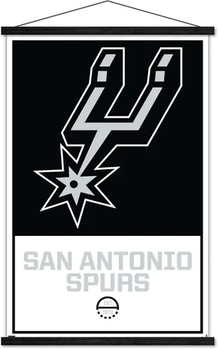 Vista 7 de Trends International NBA San Antonio Spurs - Póster de pared con logotipo 21, 22.375 x 34 pulgadas, paquete de impresión premium y colgador