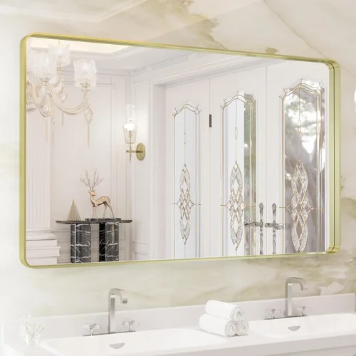 Vista 35 de WEER - Espejo de baño con luces LED, 50x70cm, espejo de tocador montado en la pared, 3 colores regulables, almohadilla antiempañante retroiluminada