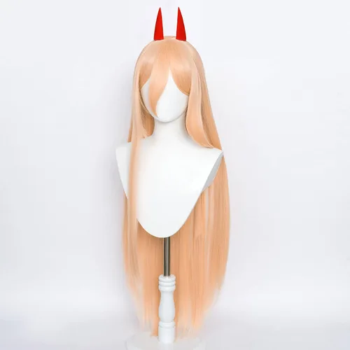 Vista 5 de Aicos Power Cosplay peluca larga naranja recta Cosplay pelucas con Poder naranja